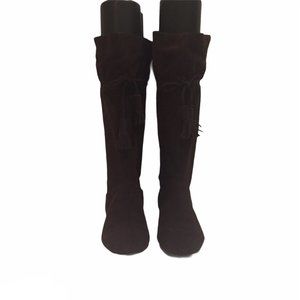 BCBG PL-Giselle Tassel Knee Suede Brown Boots 6.5 New Girls Women's boots